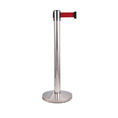 Poste Inox com Cinta Vermelha Extensível Gestor de Filas